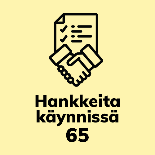 Hankkeita käynnissä 65.