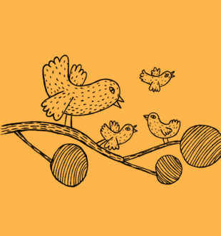 Lintuja puun oksalla.