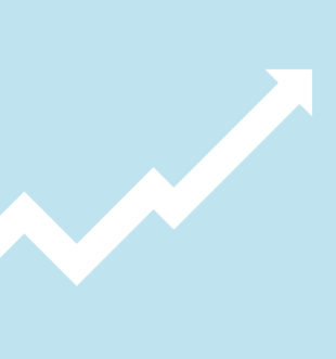 Nouseva nuoli ylöspäin.